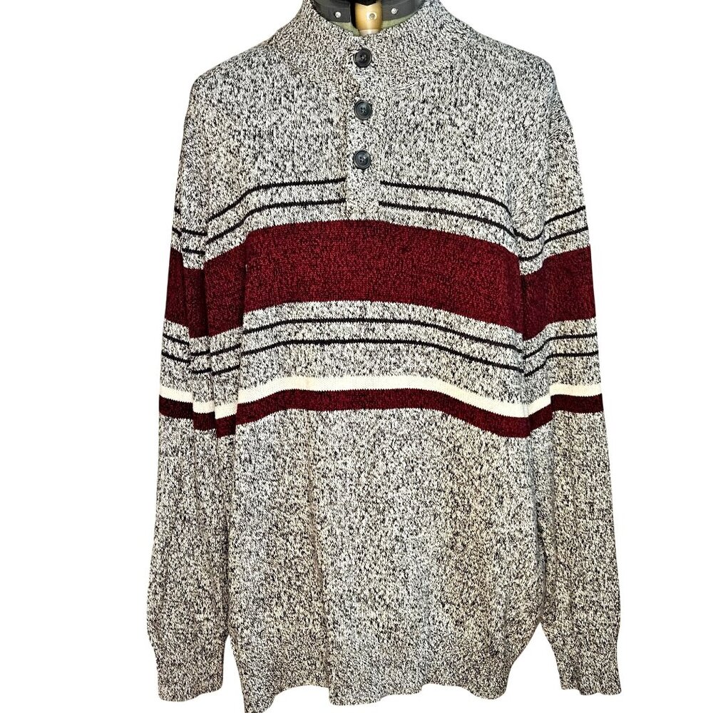 Men's Croft and Borrow Y2K preppy colligate mock neck 100% sweater 2XL